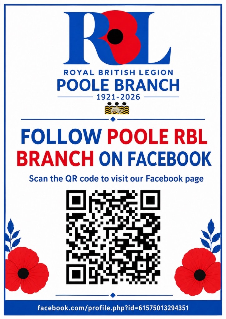 Scan to follow Royal British Legion Poole Branch on Facebook