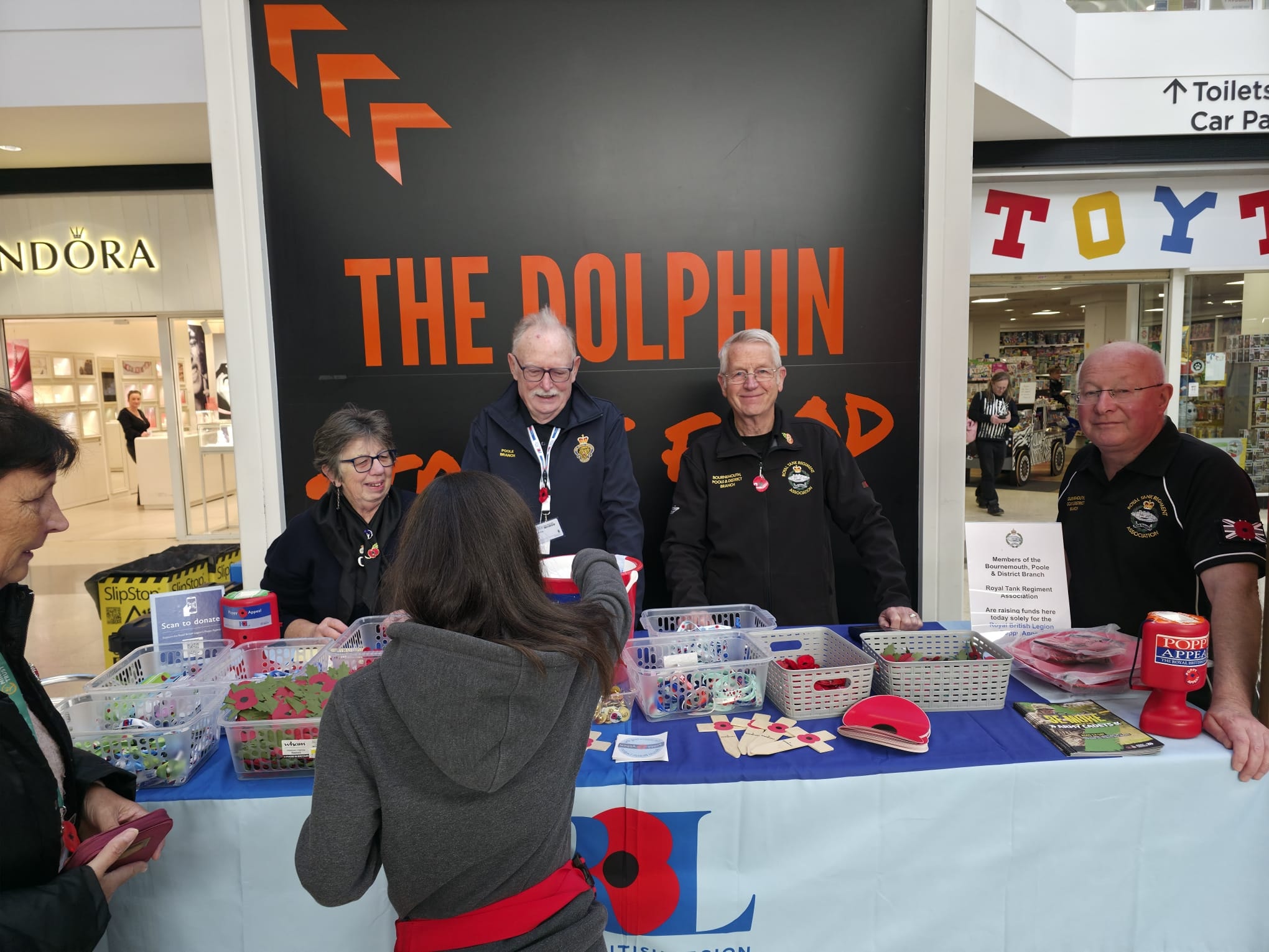 Fundraising booth at the Dolphin Centre