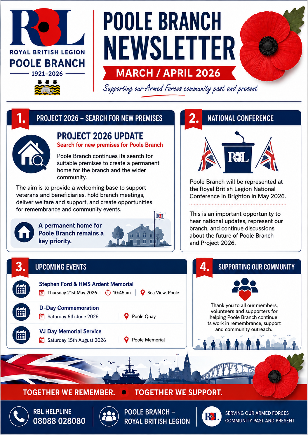 Poole Branch Royal British Legion Newsletter March / April 2026