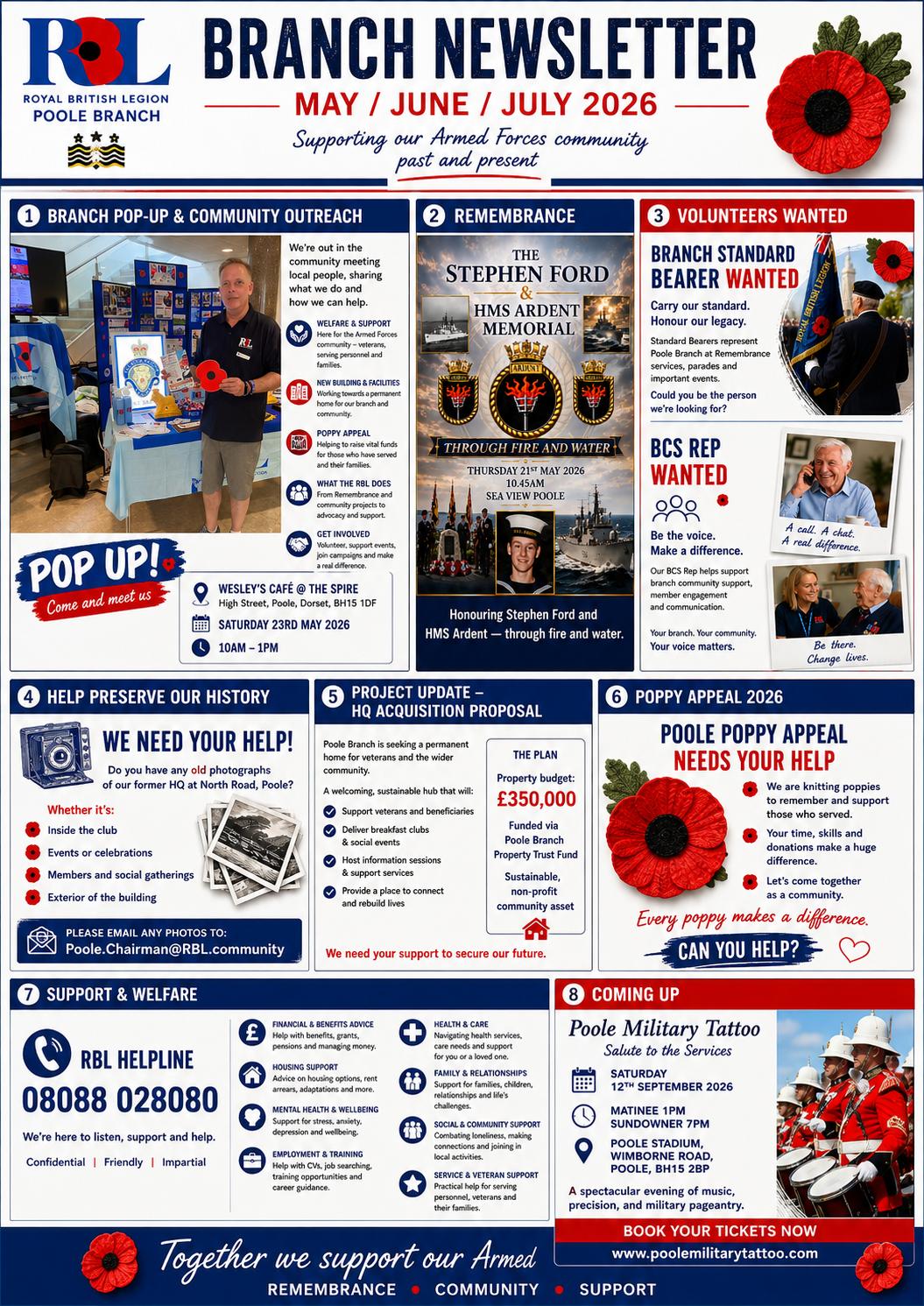 Poole Branch Royal British Legion Newsletter May / June / July 2026